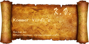 Kommer Virág névjegykártya