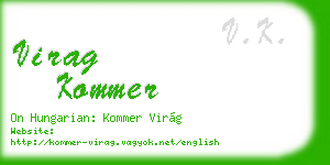 virag kommer business card