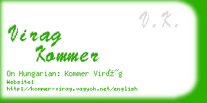 virag kommer business card